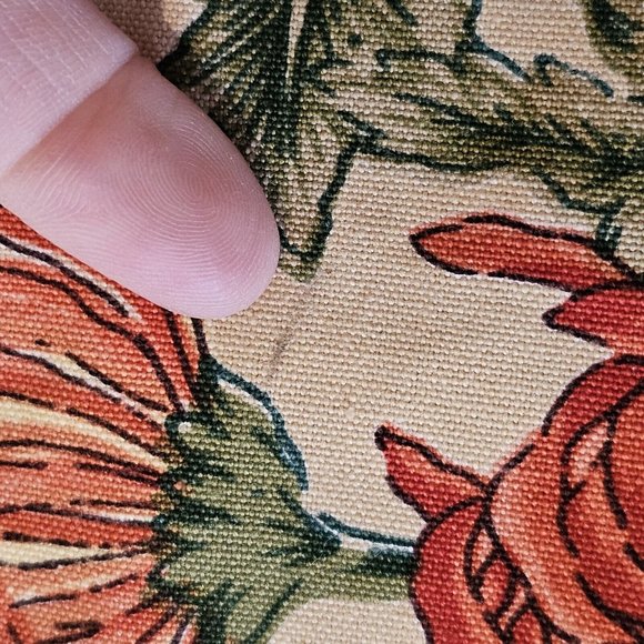 Vintage 90s April Cornell Danika Orange Cream Floral Placemats Set Of 3 Dahlia - Picture 10 of 11